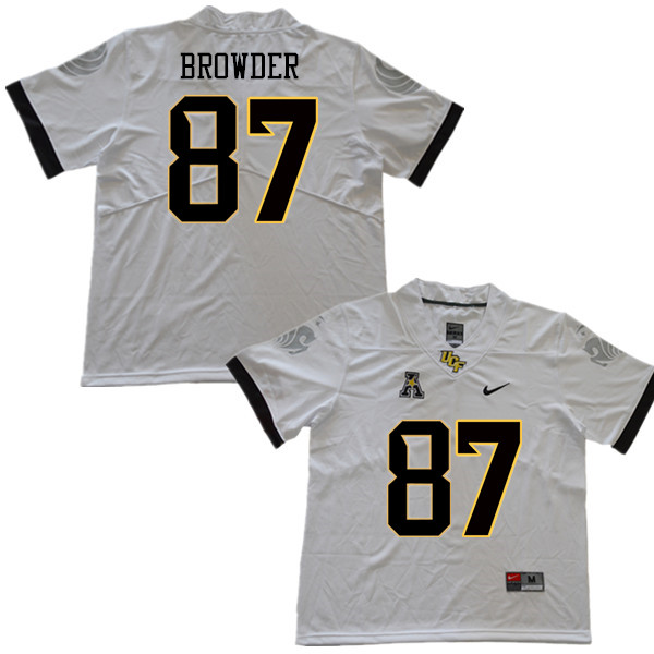 Men #87 Charlie Browder UCF Knights College Football Jerseys Sale-White - Click Image to Close